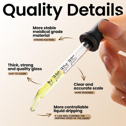 10pcs Eye Dropper & 8pcs Glass Pipettes Dropper with 2 Cleaning Tools – 1ml Droppers for Essential Oils, Liquid, Ear, Eye, Craft, Measuring