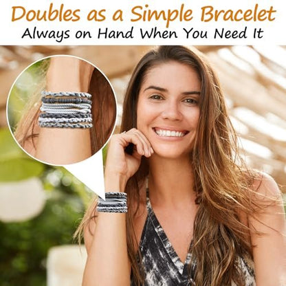 Dobur 20-Pack No Damage Hair Ties - Elastic Braided Ponytail Holders for Women, Neutral Boho Hair Accessories