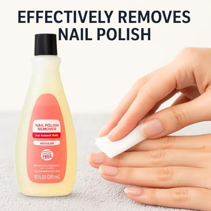 Nail Polish Remover - Regular Strength Acetone Formula, 10 fl oz - Fast Acting for Natural Nails