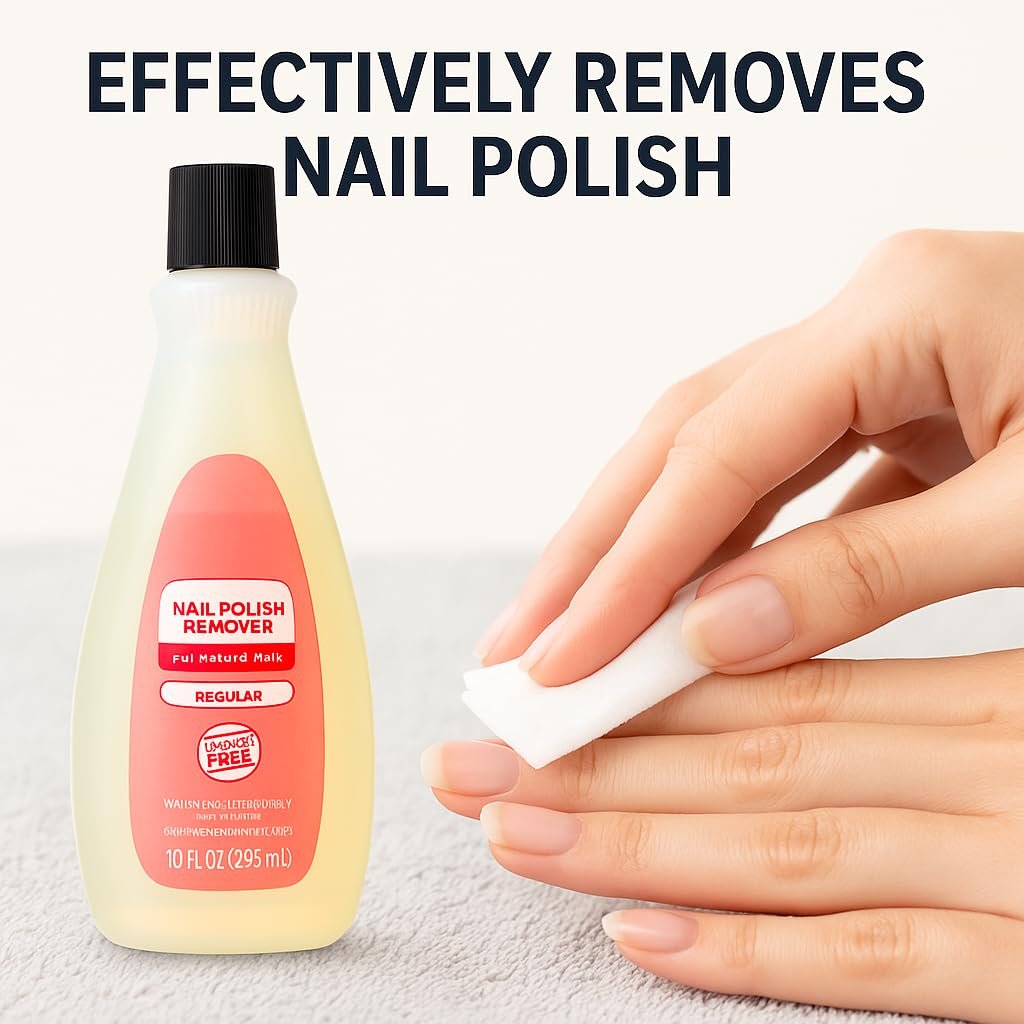 Nail Polish Remover - Regular Strength Acetone Formula, 10 fl oz - Fast Acting for Natural Nails - görsel 3