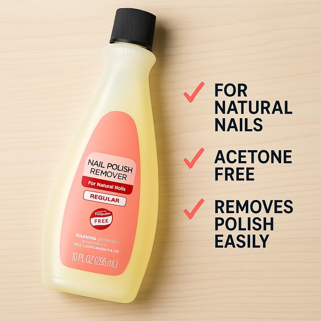 Nail Polish Remover - Regular Strength Acetone Formula, 10 fl oz - Fast Acting for Natural Nails - görsel 9