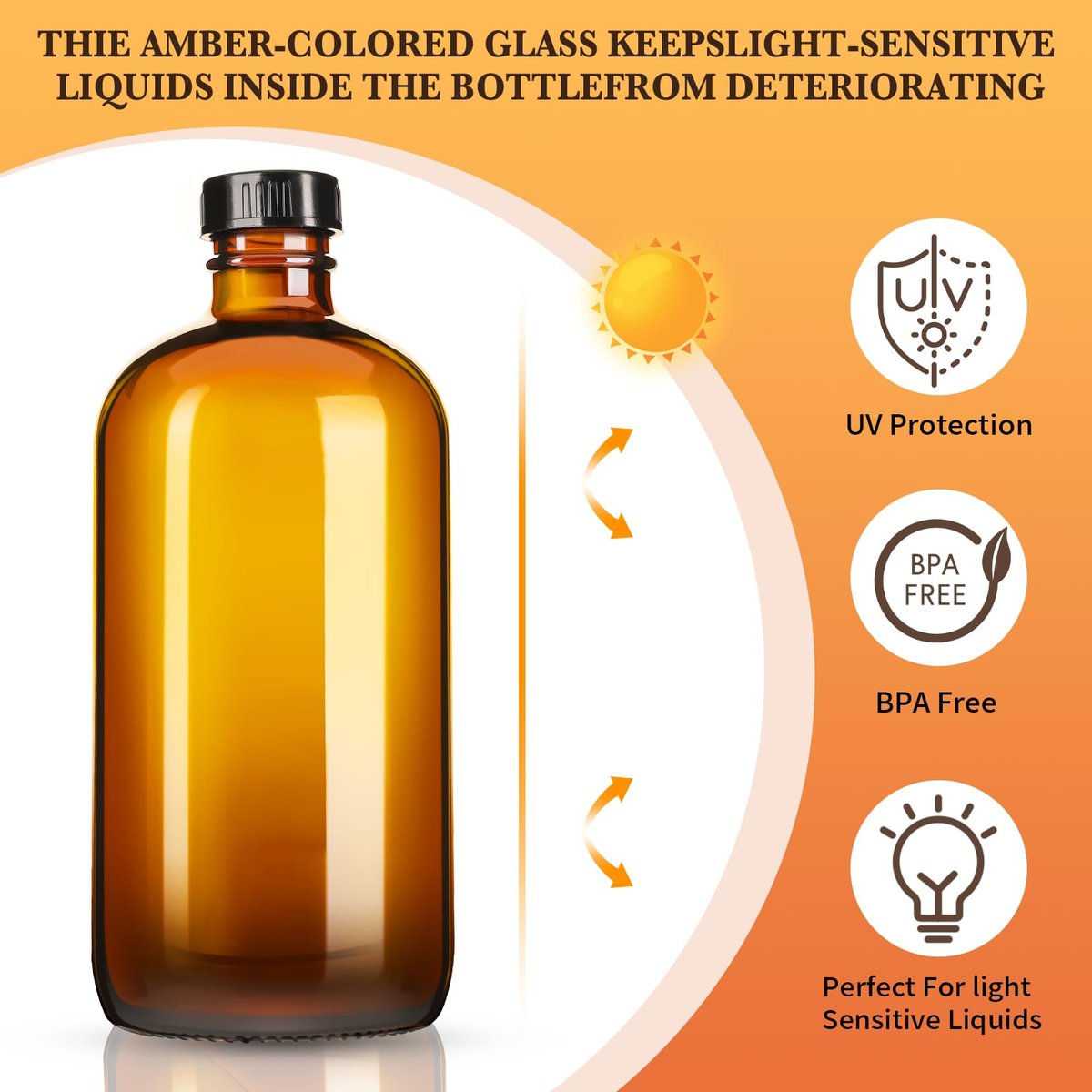 Vitreaux 2 Pack Amber Glass Spray Bottles - 16oz Refillable Empty Containers with Adjustable Nozzle for Cleaning, Pets, Aromatherapy, Hair Mister - Squirt and Mist Setting - görsel 9