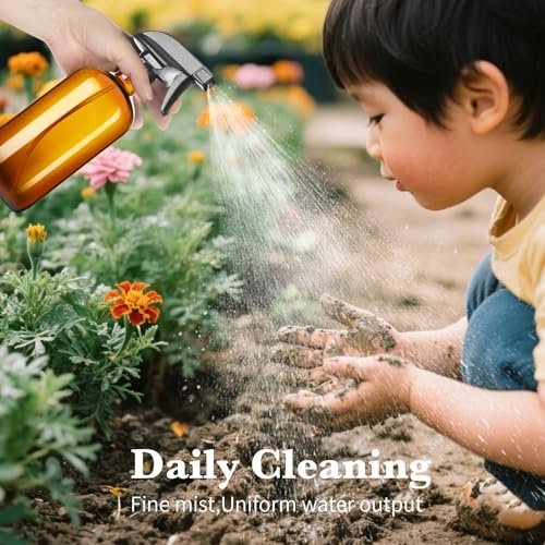 Vitreaux 2 Pack Amber Glass Spray Bottles - 16oz Refillable Empty Containers with Adjustable Nozzle for Cleaning, Pets, Aromatherapy, Hair Mister - Squirt and Mist Setting - görsel 12