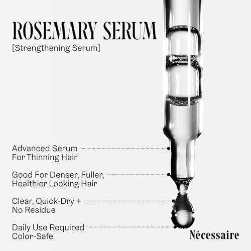 Nécessaire Rosemary Serum for Hair Growth – Denser, Fuller, Healthier Hair – 70% Rosemary Water, Oil, Extract + 5% Capixyl™ – Vegan, Quick-Dry, No Residue – 1 fl oz Avelisse