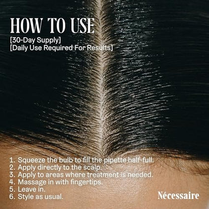 Nécessaire Rosemary Serum for Hair Growth – Denser, Fuller, Healthier Hair – 70% Rosemary Water, Oil, Extract + 5% Capixyl™ – Vegan, Quick-Dry, No Residue – 1 fl oz Avelisse