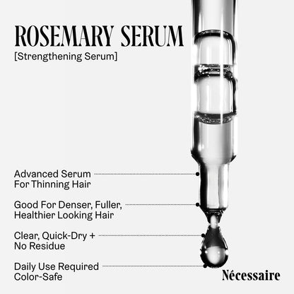 Nécessaire Rosemary Serum for Hair Growth – Denser, Fuller, Healthier Hair – 70% Rosemary Water, Oil, Extract + 5% Capixyl™ – Vegan, Quick-Dry, No Residue – 1 fl oz Avelisse
