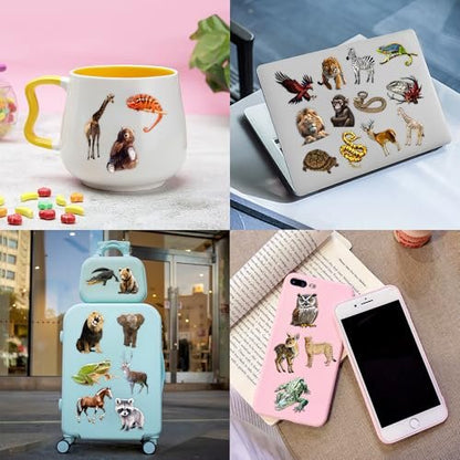 60 PCS Realistic Wildlife Jungle Animal Pre-Cut Temporary Tattoos - Party Favors, School Rewards, and Birthday Supplies for Kids