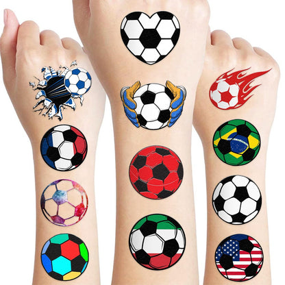 60 PCS Soccer Temporary Tattoos for Kids - Pre-Cut Football Stickers for Sports Themed Birthday Party Favors & Goodie Bag Stuffers
