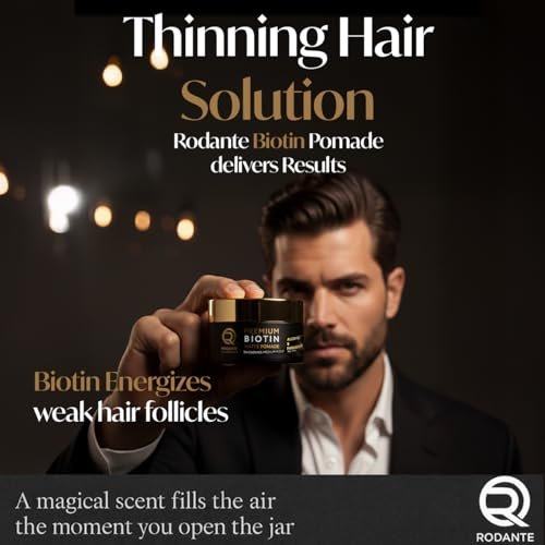 Rodante Beverly Hills Biotin Matte Cream Texture Paste Clay Pomade - Premium Thickening Cream, Medium Hold, Anti Hair Loss & Hair Growth Support for Thinning Hair, 85g / 3oz Avelisse