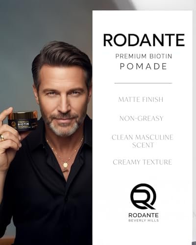 Rodante Beverly Hills Biotin Matte Cream Texture Paste Clay Pomade - Premium Thickening Cream, Medium Hold, Anti Hair Loss & Hair Growth Support for Thinning Hair, 85g / 3oz Avelisse