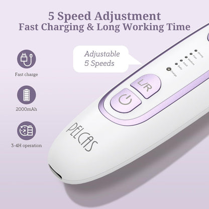 PELCAS Electric Toenail Grinder for Thick Toenails - Cordless Nail Drill with 5 Speeds, LED Light, Manicure & Pedicure Kit for Human and Pet Nails Avelisse