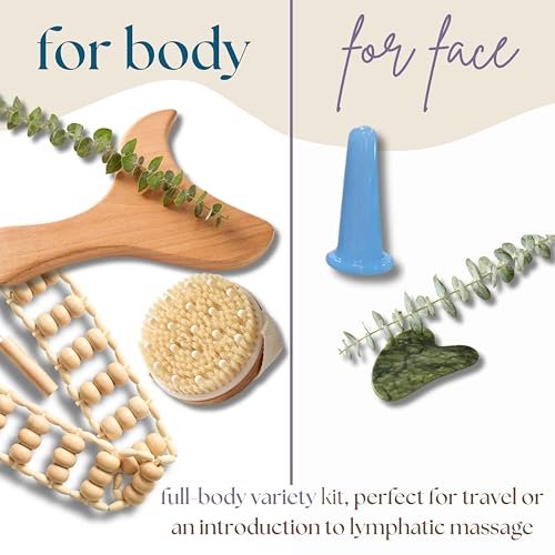 7-Piece Lymphatic Drainage Massage Kit for Body Sculpting & Wood Therapy | Abundantly Made Avelisse