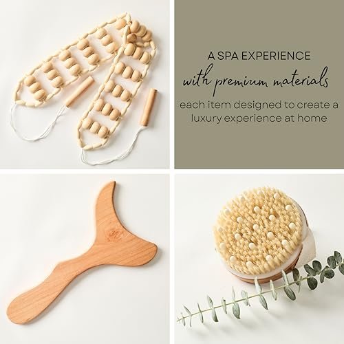 7-Piece Lymphatic Drainage Massage Kit for Body Sculpting & Wood Therapy | Abundantly Made Avelisse