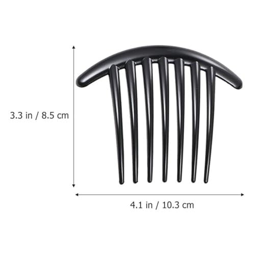 7 Tooth French Twist Comb, 3 PCS Plastic Hair Clip Set - Black and Brown Side Combs for Women and Girls Avelisse