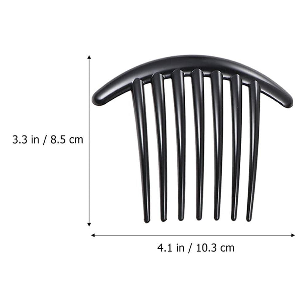 7 Tooth French Twist Comb, 3 PCS Plastic Hair Clip Set - Black and Brown Side Combs for Women and Girls Avelisse