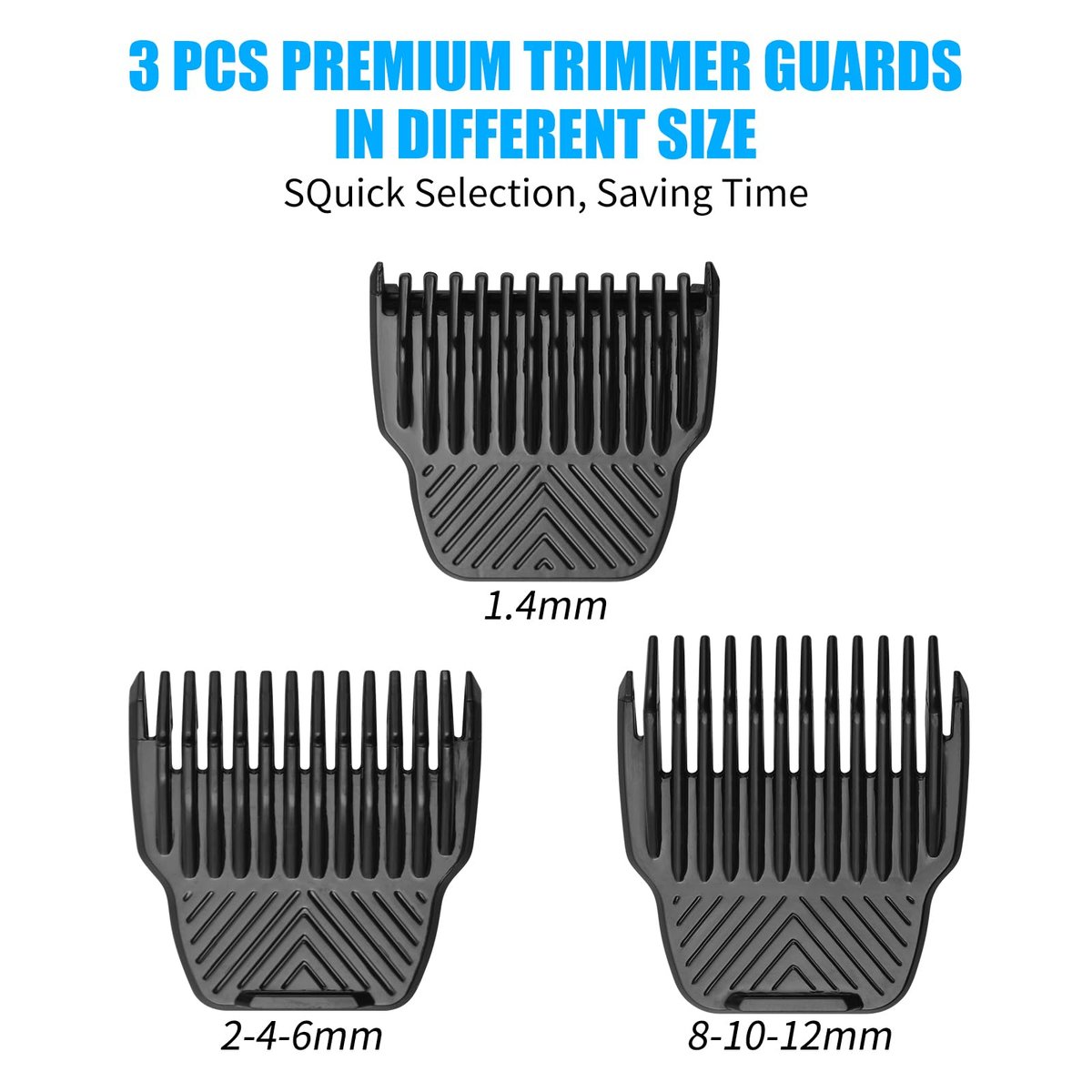 3 Pack Guards for Manscaped Lawn Mower 5.0 Ultra - Adjustable Trimmer Guards with Organizer, 7 Cutting Lengths from 1/18" to 1/2" Avelisse