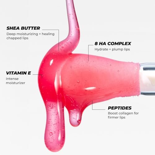 Vitamasques Korean Lip Oil Stain - Watermelon, Plump & Hydrate, Non-Sticky Lip Glow Oil, 0.17 Fl Oz - görsel 6