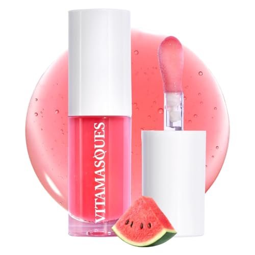 Vitamasques Korean Lip Oil Stain - Watermelon, Plump & Hydrate, Non-Sticky Lip Glow Oil, 0.17 Fl Oz - görsel 2