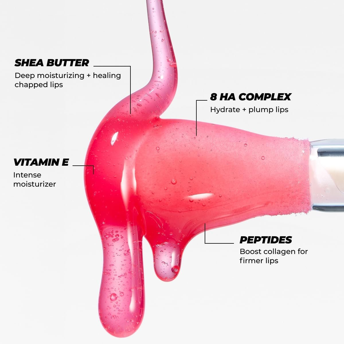 Vitamasques Korean Lip Oil Stain - Watermelon, Plump & Hydrate, Non-Sticky Lip Glow Oil, 0.17 Fl Oz - görsel 5