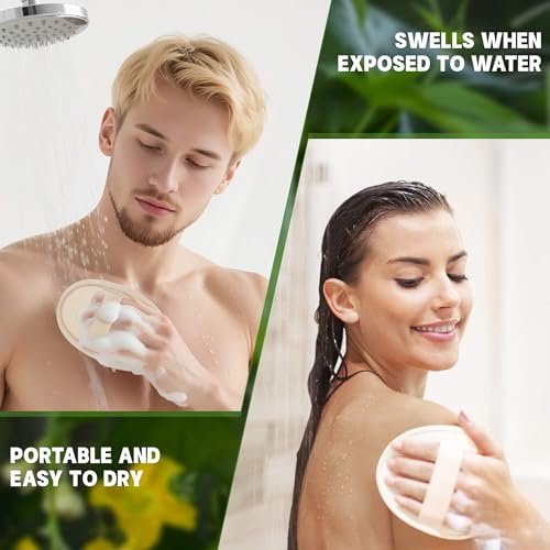 Natural Loofah Sponge Exfoliating Body Scrubber (2Pcs) & Loofah Exfoliating Facial Scrubber (2Pcs) - Made of Natural Luffa and Terry Cloth for Bath and Shower - görsel 13