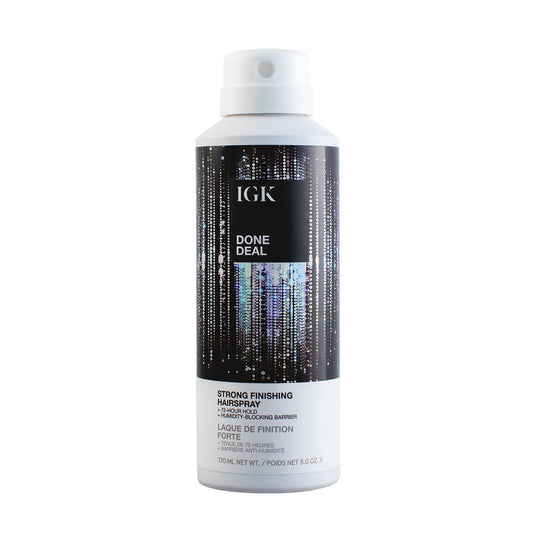 IGK Done Deal Strong Hold Finishing Hairspray – Long-Lasting, Humidity-Resistant, Brushable Firm Control for All Hair Types, 5 oz Avelisse