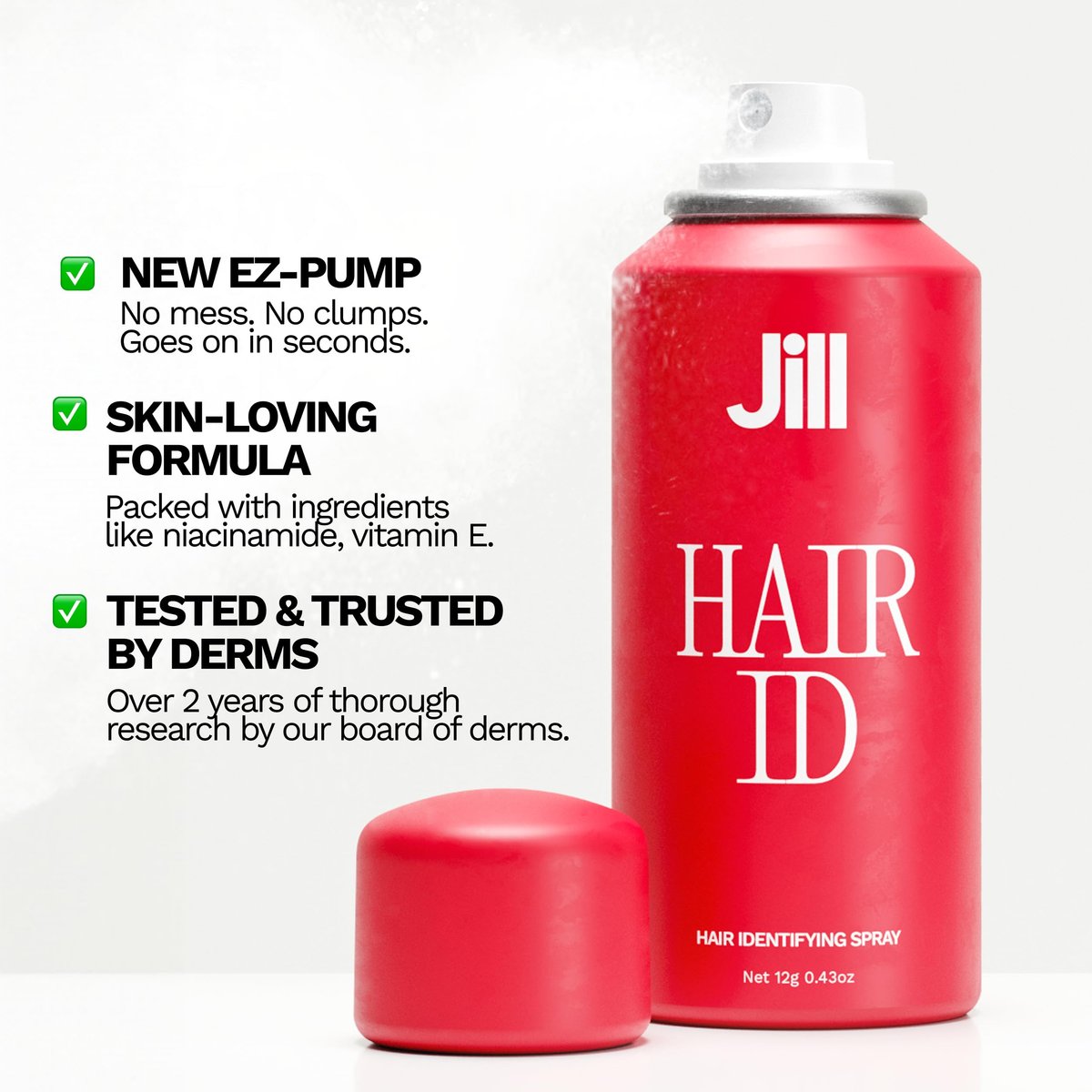 Jill Hair Identifying Spray for Dermaplaning & Facial Hair Prep - Highlights Fine Peach Fuzz & Stubble for Precise Shaving & Exfoliation, 2 fl oz - görsel 3