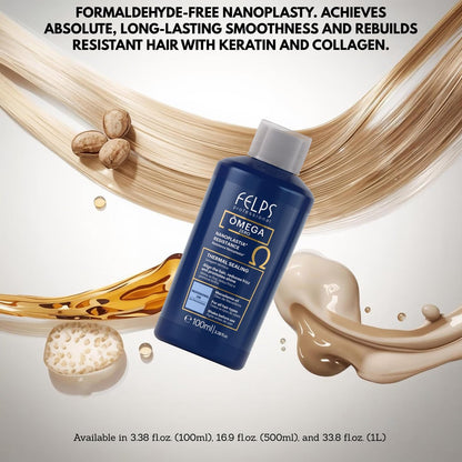Felps Professional Omega Zero Resistance Nanoplastia Treatment - Zero Formaldehyde Hair Straightening with Macadamia Oil, 3.38 fl.oz Mini Avelisse