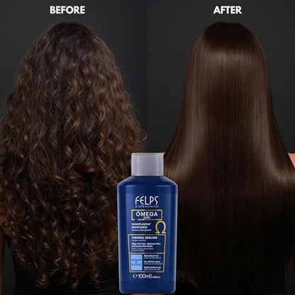 Felps Professional Omega Zero Resistance Nanoplastia Treatment - Zero Formaldehyde Hair Straightening with Macadamia Oil, 3.38 fl.oz Mini Avelisse