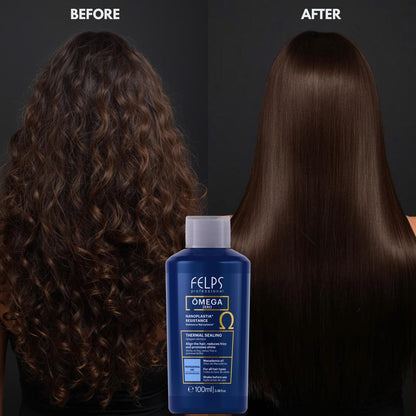 Felps Professional Omega Zero Resistance Nanoplastia Treatment - Zero Formaldehyde Hair Straightening with Macadamia Oil, 3.38 fl.oz Mini Avelisse