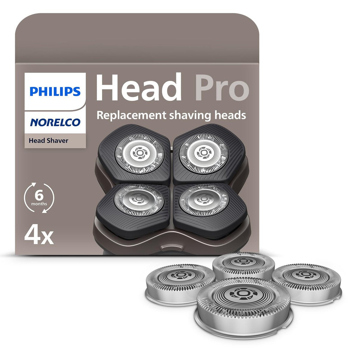 Philips Norelco Genuine Replacement Heads for Head Shaver Pro HS5980, HS7980, HS9980 – 4-Pack Self-Sharpening ComfortCut Blades (HS740/40) Avelisse