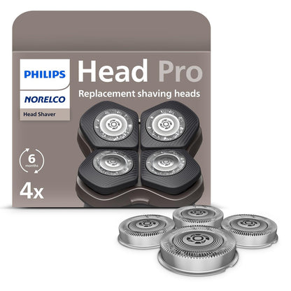Philips Norelco Genuine Replacement Heads for Head Shaver Pro HS5980, HS7980, HS9980 – 4-Pack Self-Sharpening ComfortCut Blades (HS740/40) Avelisse