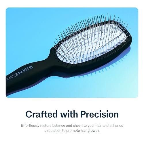 Gimme Beauty Metal Bristle Brush - Stainless Steel Bristles for Healthy Shine, Detangling & Scalp Care Avelisse