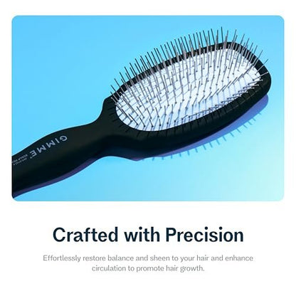 Gimme Beauty Metal Bristle Brush - Stainless Steel Bristles for Healthy Shine, Detangling & Scalp Care Avelisse