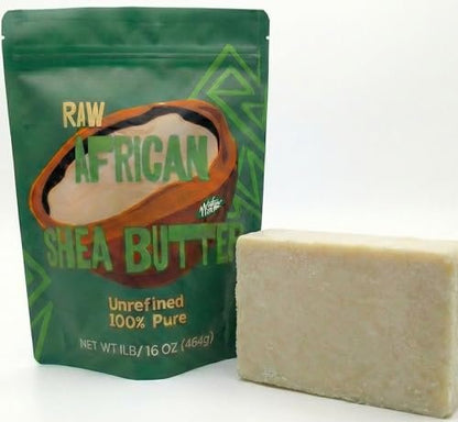 Nimba Foods Raw African Shea Butter Unrefined Bulk 1LB - 100% Pure for Soap Making, Body Butter, Skin, Hair, Eczema Avelisse