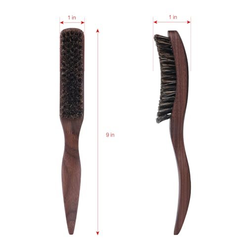 PERFEHAIR Slick Back Hair Brush - Natural Curved Boar Bristle Smoothing Shine Brush for Women & Men, Tames Flyaways for Sleek Polished Styles, for Thin & Fine Hair & Beard Avelisse