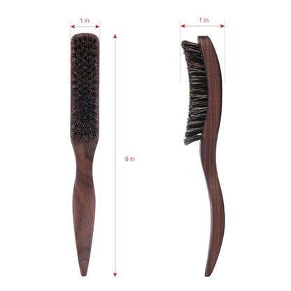 PERFEHAIR Slick Back Hair Brush - Natural Curved Boar Bristle Smoothing Shine Brush for Women & Men, Tames Flyaways for Sleek Polished Styles, for Thin & Fine Hair & Beard Avelisse