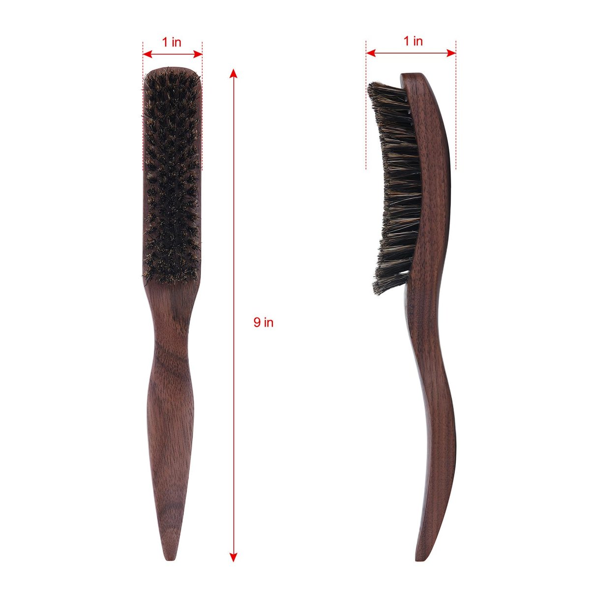 PERFEHAIR Slick Back Hair Brush - Natural Curved Boar Bristle Smoothing Shine Brush for Women & Men, Tames Flyaways for Sleek Polished Styles, for Thin & Fine Hair & Beard Avelisse