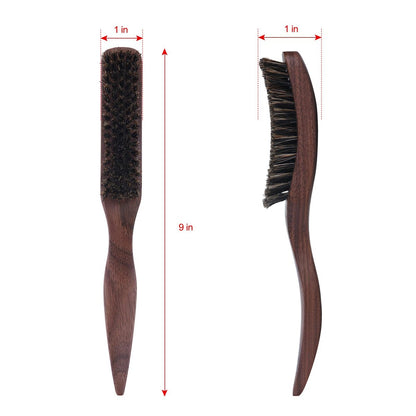 PERFEHAIR Slick Back Hair Brush - Natural Curved Boar Bristle Smoothing Shine Brush for Women & Men, Tames Flyaways for Sleek Polished Styles, for Thin & Fine Hair & Beard Avelisse