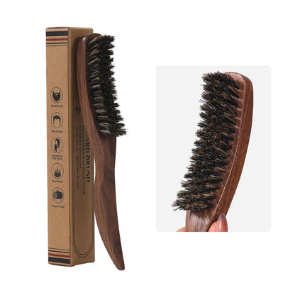 PERFEHAIR Slick Back Hair Brush - Natural Curved Boar Bristle Smoothing Shine Brush for Women & Men, Tames Flyaways for Sleek Polished Styles, for Thin & Fine Hair & Beard Avelisse