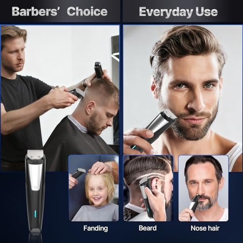 Valano Beard Trimmer & Hair Clippers for Men - All-in-One Self-Sharpening Cordless Rechargeable Grooming Kit, Mustache, Ear, Nose, Body Trimmer (Black) - görsel 12