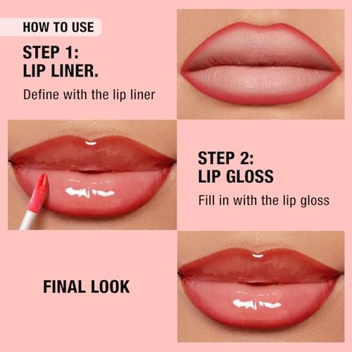 6-Piece Hydrating Lip Oils & Lip Liner Pencil Combo Set – 24H Long-Lasting Nourishing Non-Sticky Tinted Lip Gloss & Plumping Lip Oil Set for Women (Nude Glow Lip Kit) - görsel 16