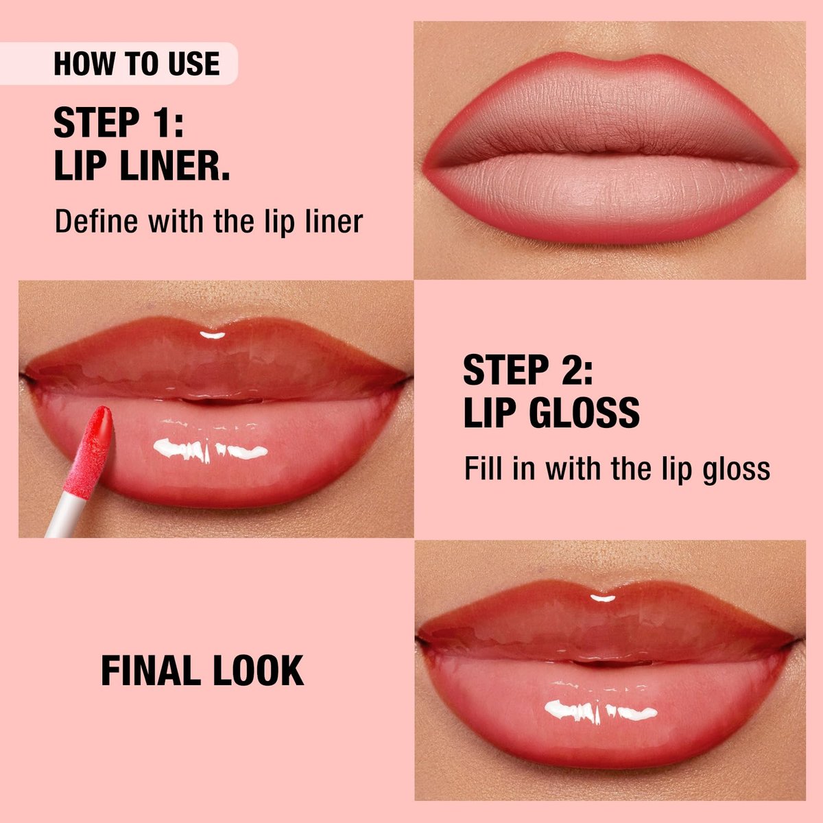 6-Piece Hydrating Lip Oils & Lip Liner Pencil Combo Set – 24H Long-Lasting Nourishing Non-Sticky Tinted Lip Gloss & Plumping Lip Oil Set for Women (Nude Glow Lip Kit) - görsel 15