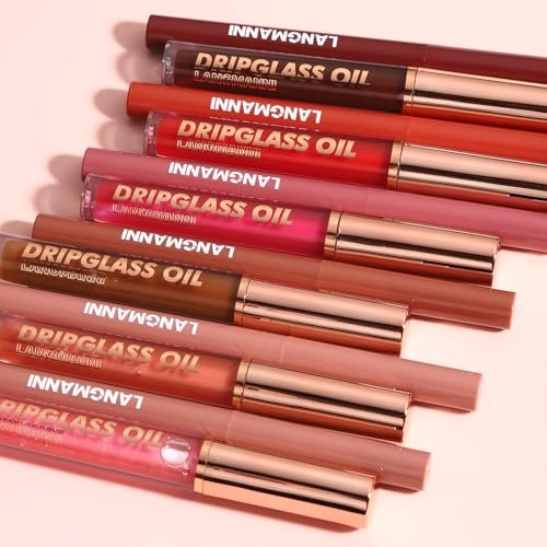 6-Piece Hydrating Lip Oils & Lip Liner Pencil Combo Set – 24H Long-Lasting Nourishing Non-Sticky Tinted Lip Gloss & Plumping Lip Oil Set for Women (Nude Glow Lip Kit) - görsel 18