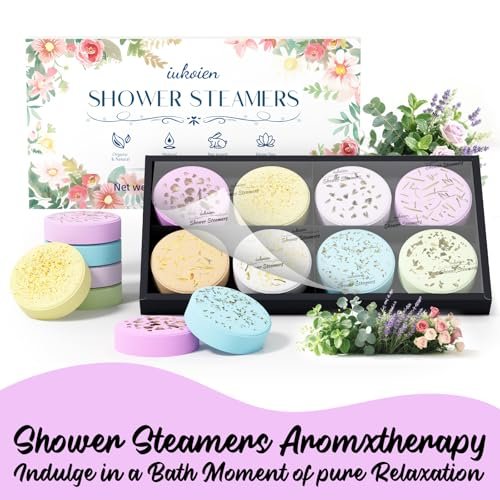 iukoien Shower Steamers Aromatherapy - 8 Pack Shower Bombs for Relaxation, Self Care, Home SPA with Natural Essential Oils, Gift for Women, Men, Mom, Him, Her Avelisse