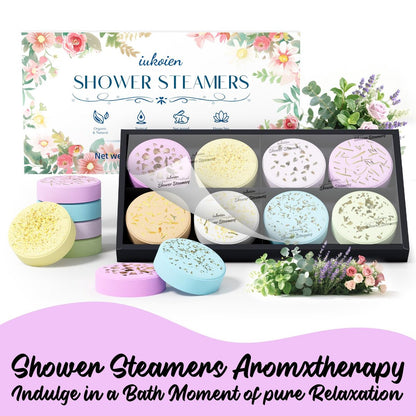 iukoien Shower Steamers Aromatherapy - 8 Pack Shower Bombs for Relaxation, Self Care, Home SPA with Natural Essential Oils, Gift for Women, Men, Mom, Him, Her Avelisse