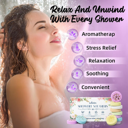 iukoien Shower Steamers Aromatherapy - 8 Pack Shower Bombs for Relaxation, Self Care, Home SPA with Natural Essential Oils, Gift for Women, Men, Mom, Him, Her Avelisse