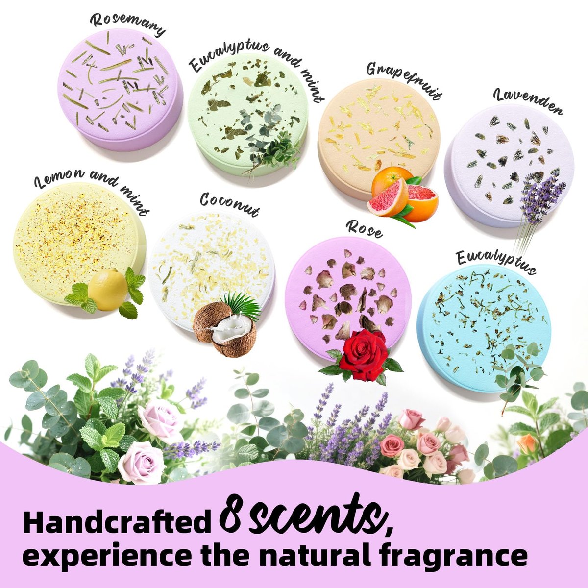 iukoien Shower Steamers Aromatherapy - 8 Pack Shower Bombs for Relaxation, Self Care, Home SPA with Natural Essential Oils, Gift for Women, Men, Mom, Him, Her Avelisse