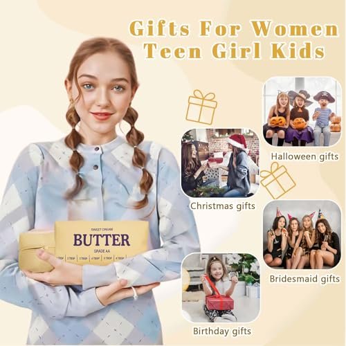 Dadop Yellow Cute Makeup Bag - Funny Butter Toiletry Bag for Women, Girls, and Butter Lovers Avelisse