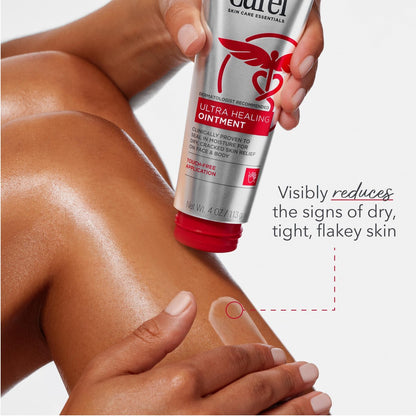 Curel Ultra Healing Ointment with Touch Free Applicator – 4 oz – Body & Face Moisturizer for Dry Skin