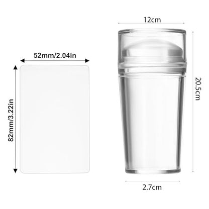 Clear Silicone French Tip Nail Stamp Kit – DIY Nail Art Stamper with Scrapers & Brushes for French Manicure at Home